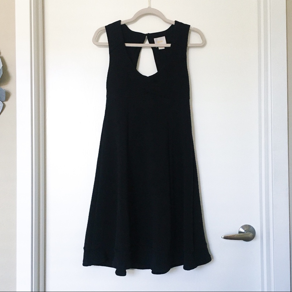 Anthropologie Maeve Black Sweetheart Button Dress
